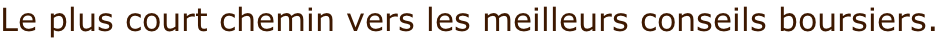 Le plus court chemin vers les meilleurs conseils boursiers.